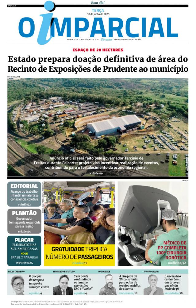 Estado prepara doação definitiva de área do Recinto de Exposições de Prudente ao município - Estado prepara doação definitiva de área do Recinto de Exposições “Jacob Tosello” de PP ao município